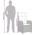 Verstellbarer Gartenstuhl Schwarz Poly-Rattan