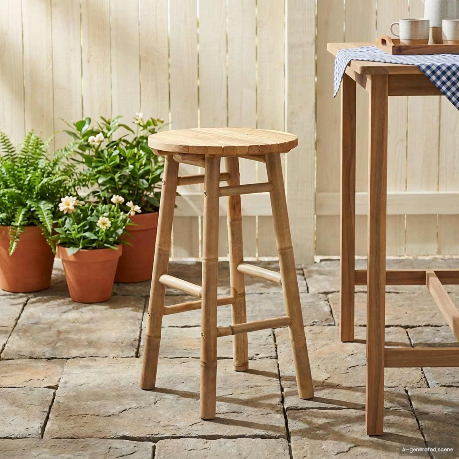 Gartenaufbewahrung Natur Ø 38 x 68 cm Bambus