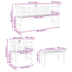Gartenrosen-Lounge-Set 4 pcs Massivholz Akazie