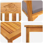 Gartenrosen-Lounge-Set mit Kissen 4 pcs Massivholz Akazie