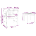 Gartenrosen-Lounge-Set mit Kissen 3 pcs Massivholz Akazie