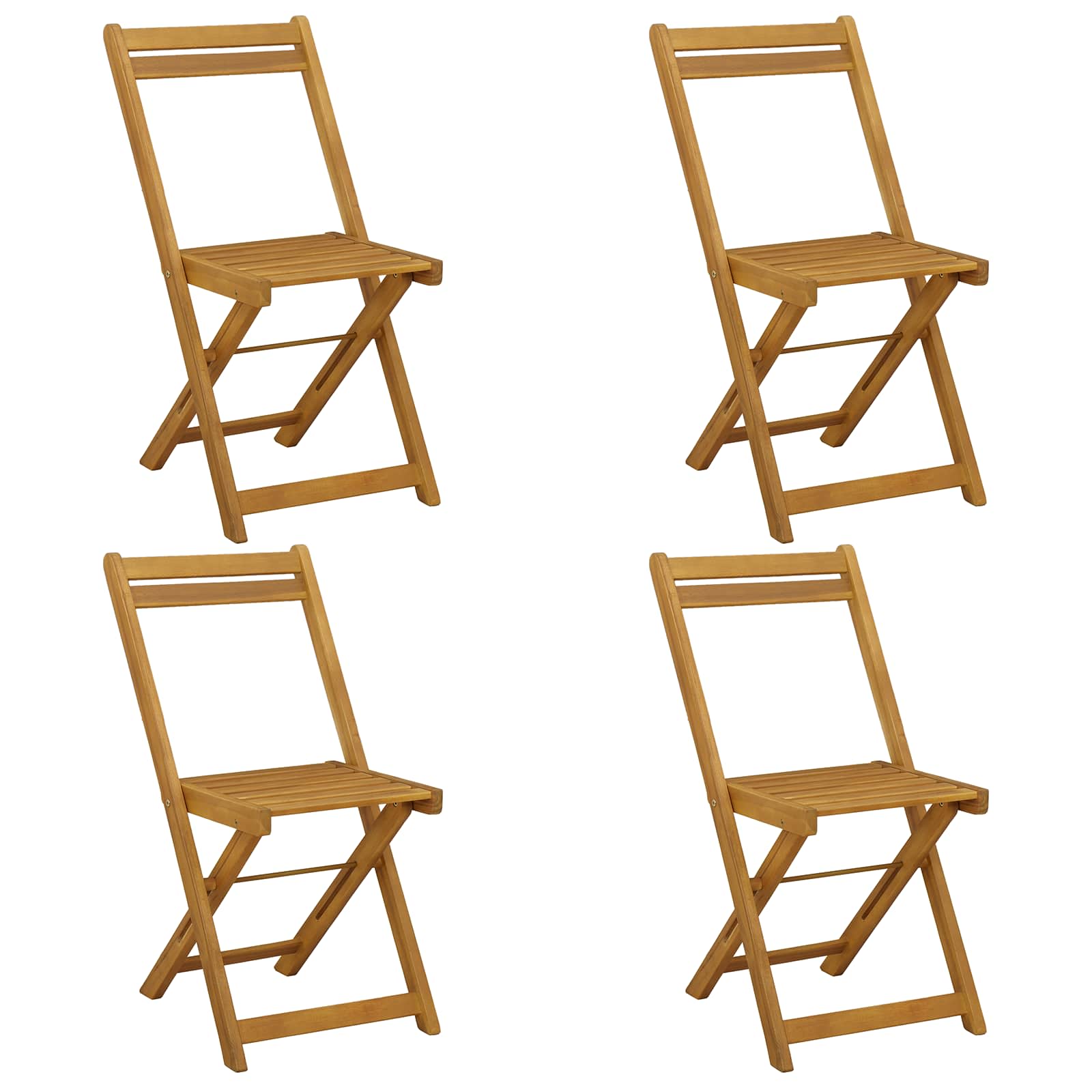 Klappbare Gartenstühle 4 pcs Natur 40 x 53 x 80 cm