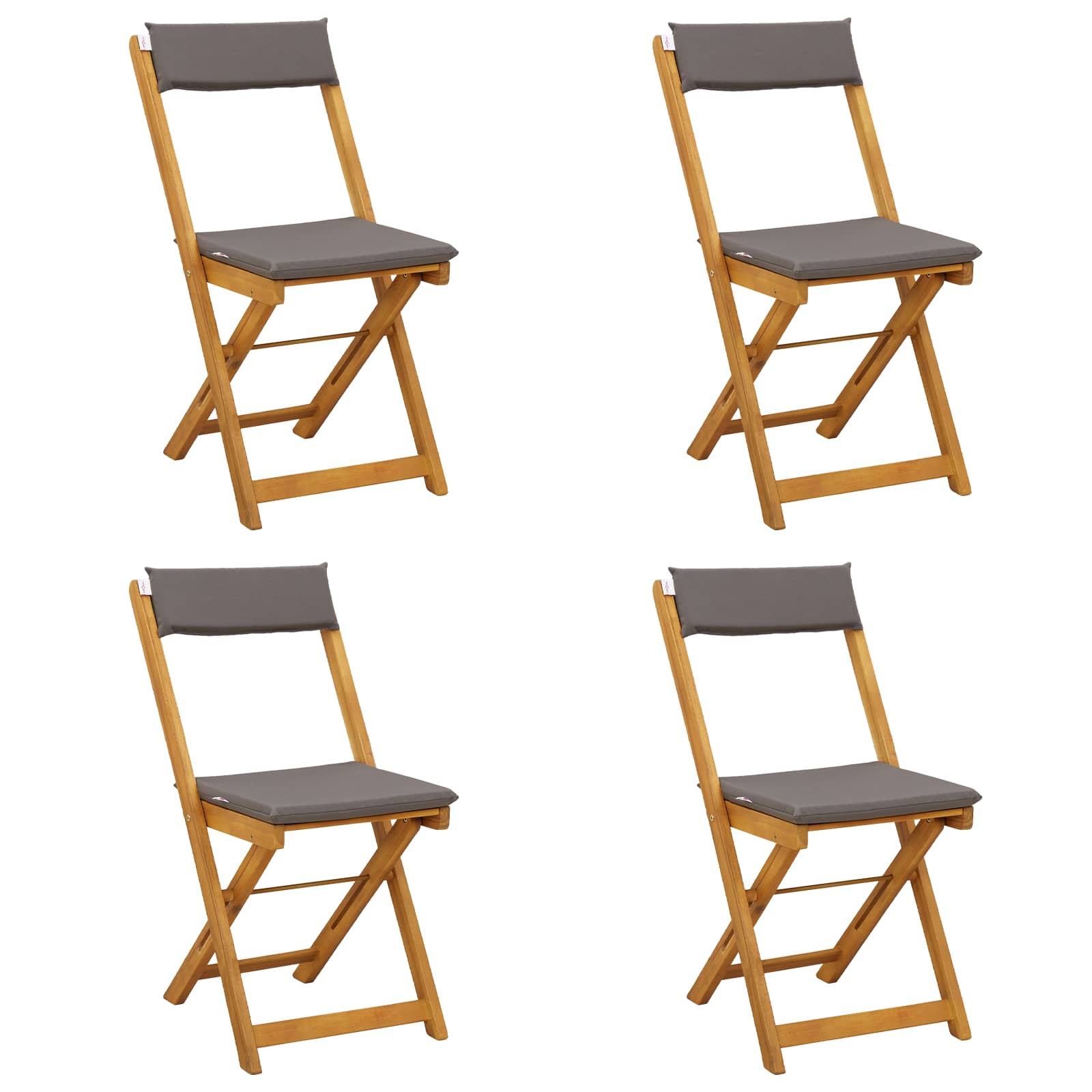 Außen Bistro-Stühle 4 pcs Dunkelgrau 40 x 53 x 80 cm
