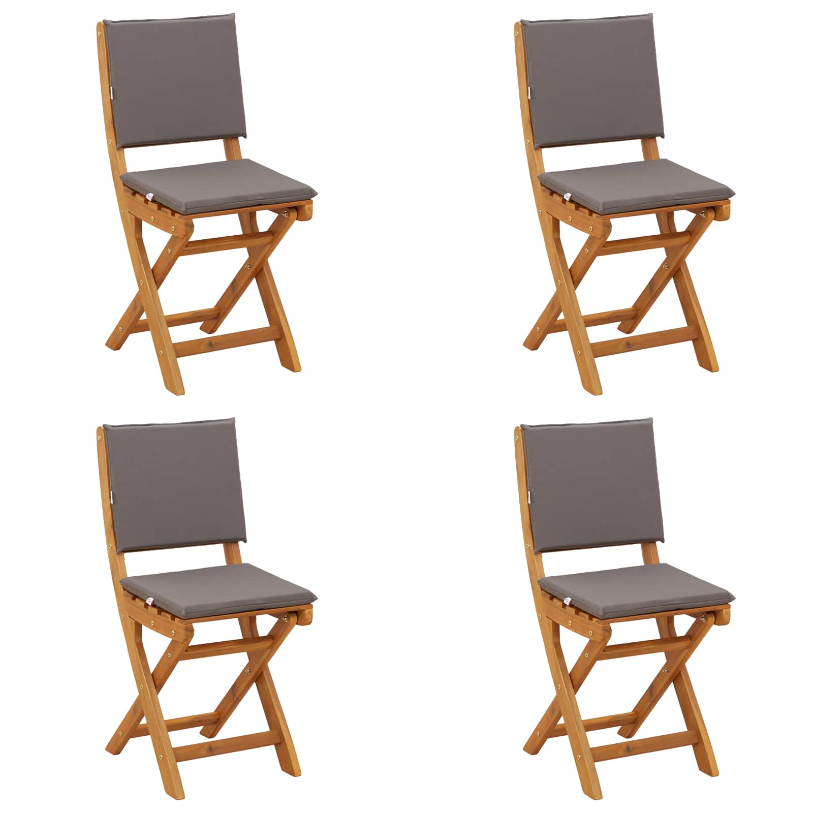 Außen Bistro-Stühle mit Kissen 4 pcs Dunkelgrau 38 x 46 x 85 cm