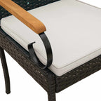 Gartenstühle 2 pcs Schwarz und Cremeweiß Poly-Rattan und Akazie
