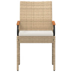 Gartenstühle 2 pcs Beige und Cremeweiß Poly-Rattan und Akazie