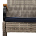 Gartenstühle 2 pcs Grau und Marineblau Poly-Rattan und Akazie