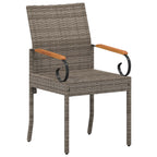 Gartenstühle 2 pcs Grau und Marineblau Poly-Rattan und Akazie