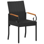 Gartenstühle 4 pcs Schwarz und Türkis Poly-Rattan und Akazie