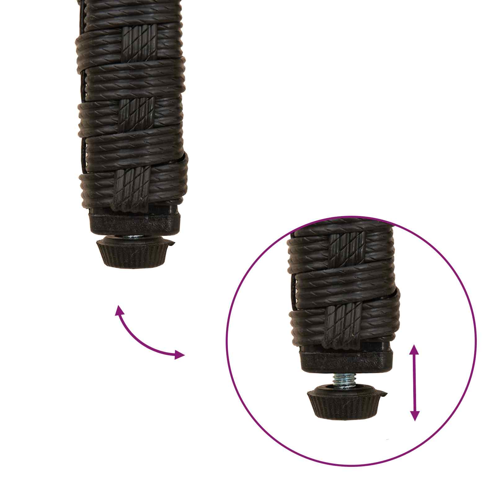 Gartenstühle 4 pcs Schwarz und Türkis Poly-Rattan und Akazie
