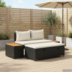 Outdoor-Sofagarnitur mit Kissen 4 pcs Schwarz und Cremeweiß