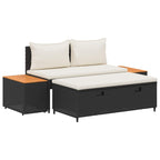 Outdoor-Sofagarnitur mit Kissen 4 pcs Schwarz und Cremeweiß