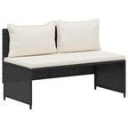 Outdoor-Sofagarnitur mit Kissen 4 pcs Schwarz und Cremeweiß