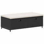 Outdoor-Sofagarnitur mit Kissen 4 pcs Schwarz und Cremeweiß
