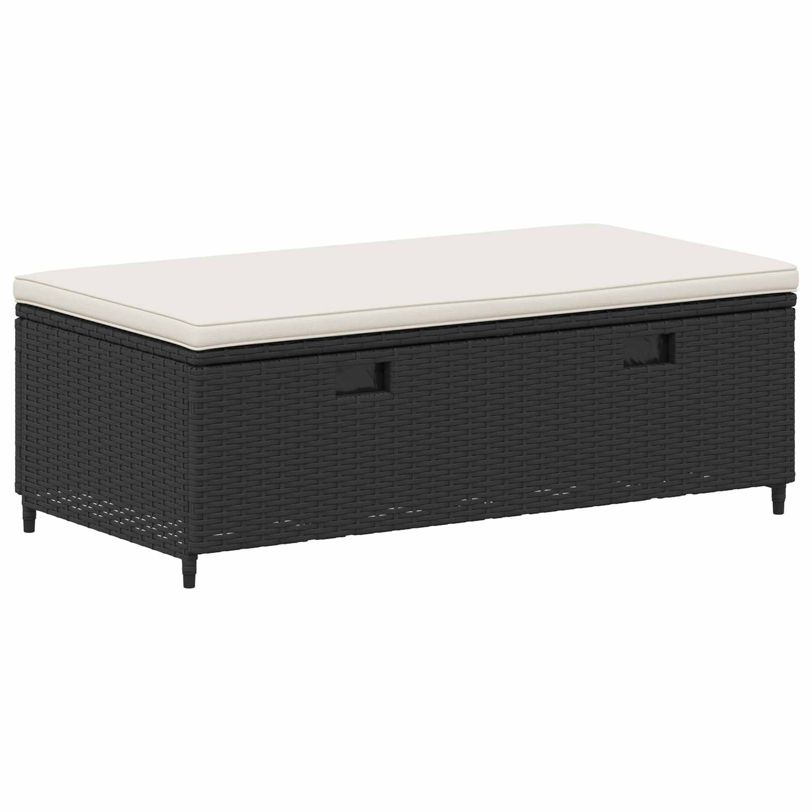 Outdoor-Sofagarnitur mit Kissen 4 pcs Schwarz und Cremeweiß