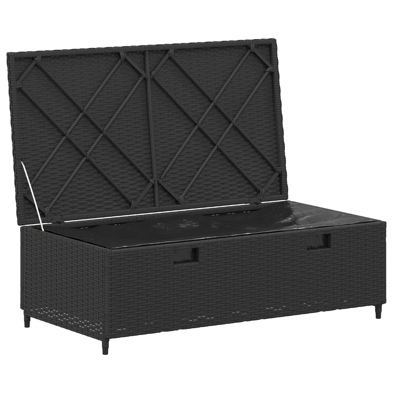 Outdoor-Sofagarnitur mit Kissen 4 pcs Schwarz und Cremeweiß