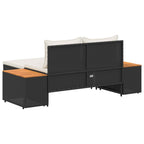 Outdoor-Sofagarnitur mit Kissen 4 pcs Schwarz und Cremeweiß