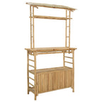 Outdoor Bartisch mit Speicher Natur 110 x 50 x 210 cm Bambus