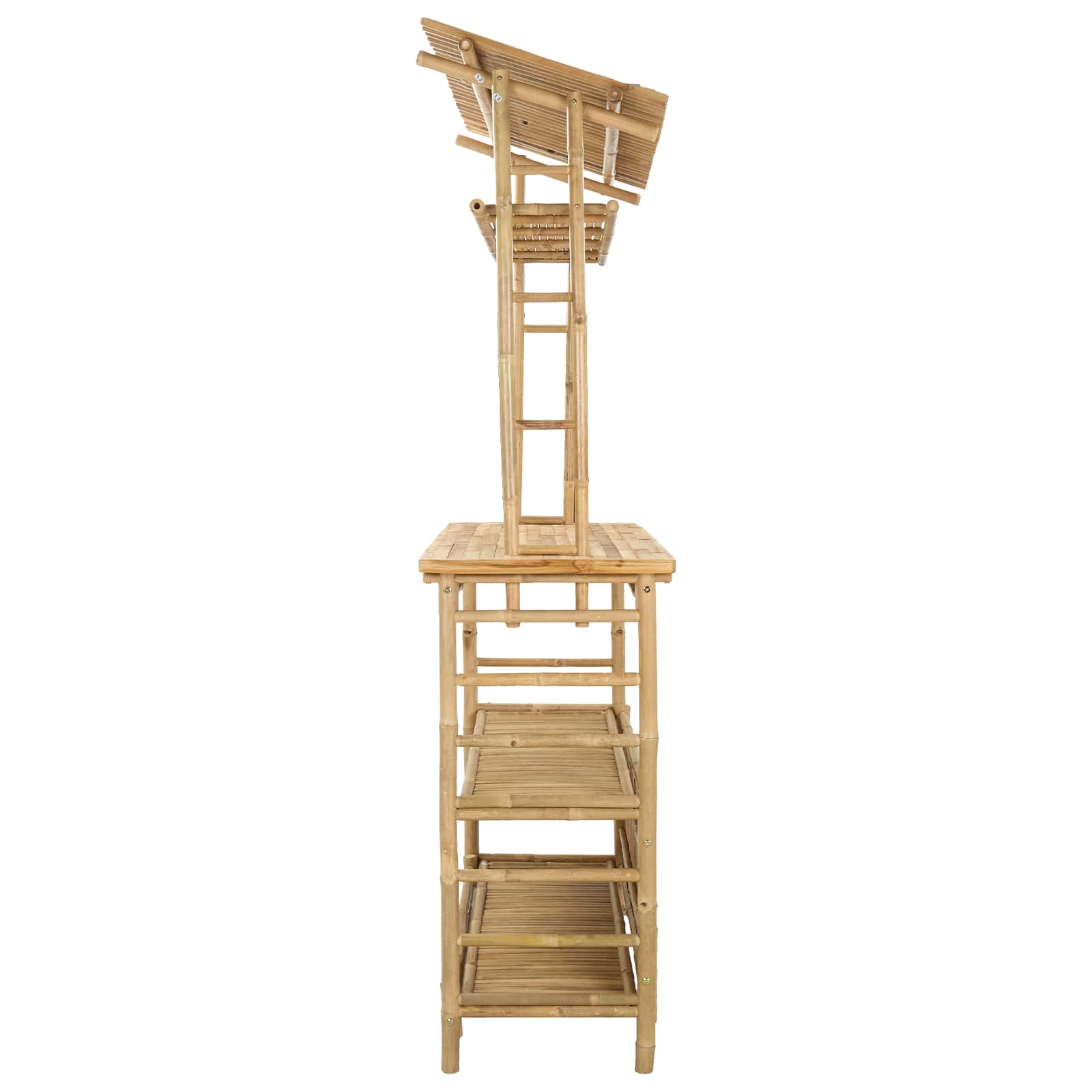 Outdoor Bartisch mit Speicher Natur 110 x 50 x 210 cm Bambus