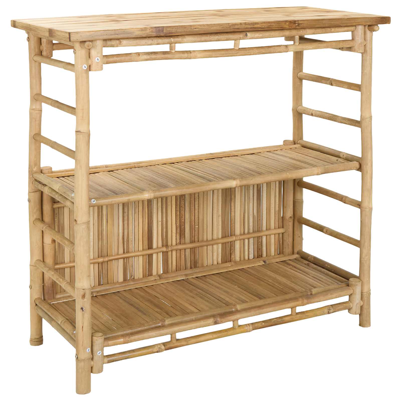 Outdoor Bartisch mit Speicher Natur 110 x 50 x 105 cm Bambus