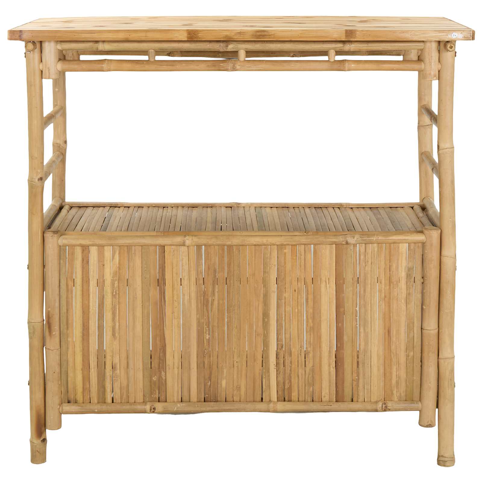 Outdoor Bartisch mit Speicher Natur 110 x 50 x 105 cm Bambus