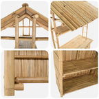 Outdoor Bartisch Natur 115 x 95 x 214 cm Bambus