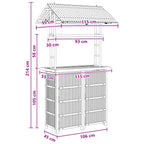 Outdoor Bartisch Natur 115 x 95 x 214 cm Bambus