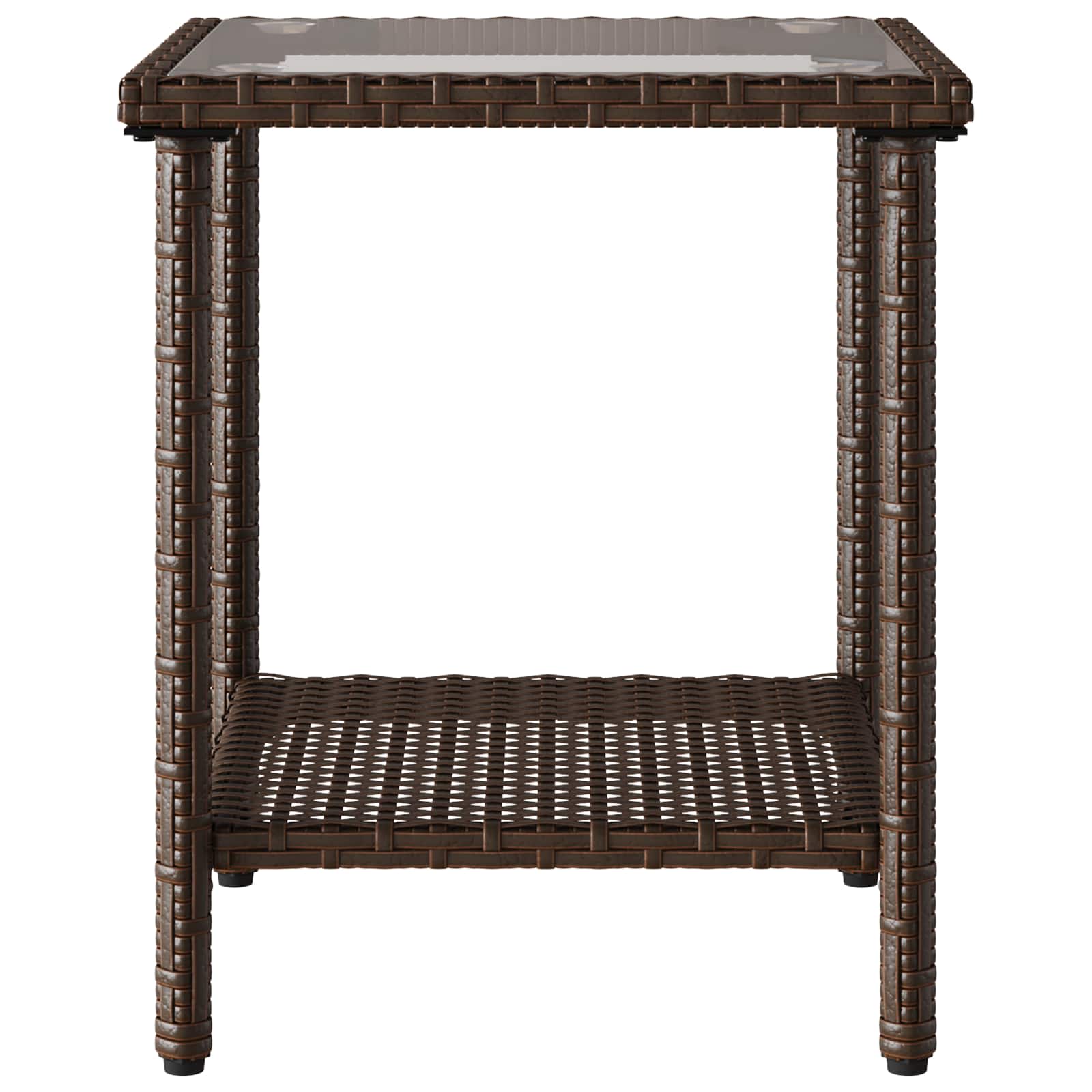 Outdoor-Sofagarnitur mit Kissen 2 pcs Braun und Rot Poly-Rattan