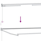Manueller ausziehbarer Sonnenschirmrahmen Weiß 3,5 x 2 m