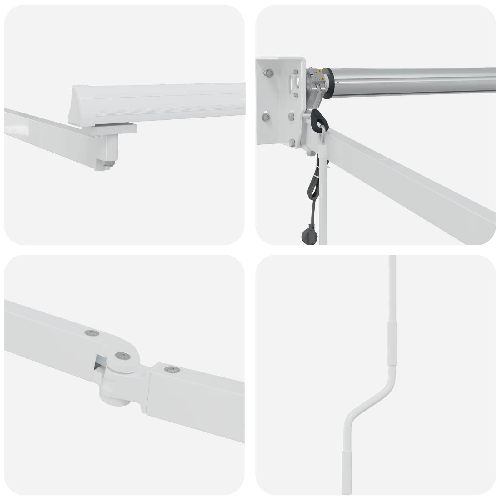 Elektrisches Markisenrahmen Weiß 2,5 x 2 m Aluminium