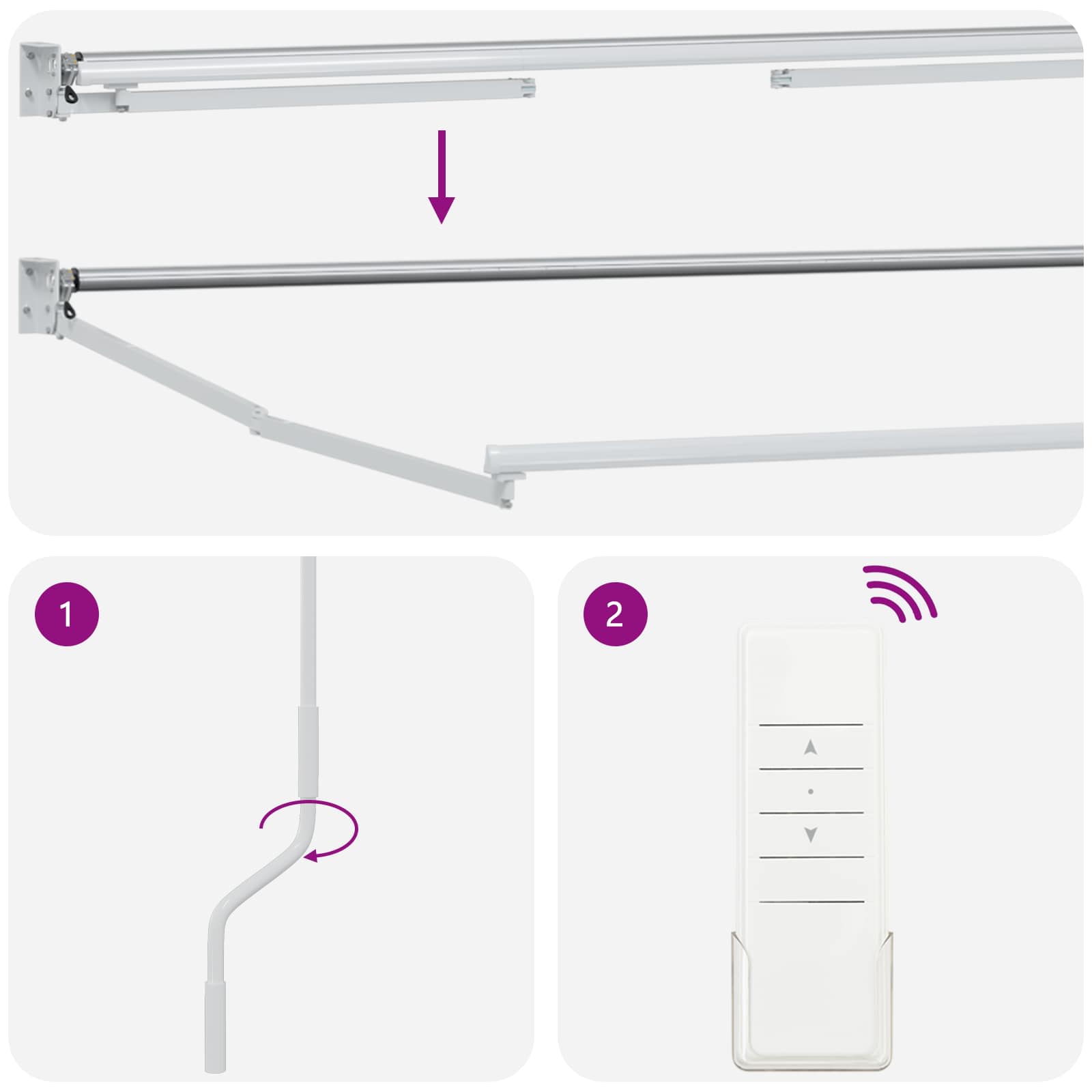 Elektrisches Markisenrahmen Weiß 2,5 x 2 m Aluminium