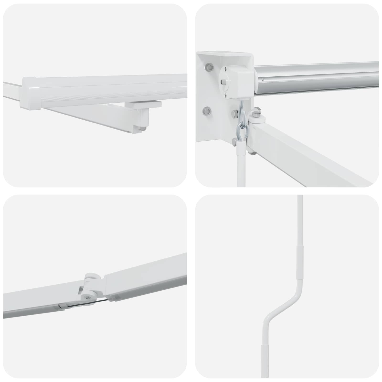 Elektrisches Markisenrahmen Weiß 4 x 3 m Aluminium