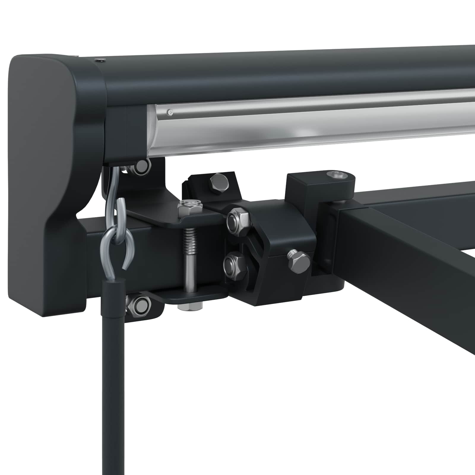 Manueller Markisenrahmen Verstellbar Anthrazit 4 × 3,5 m Stahl