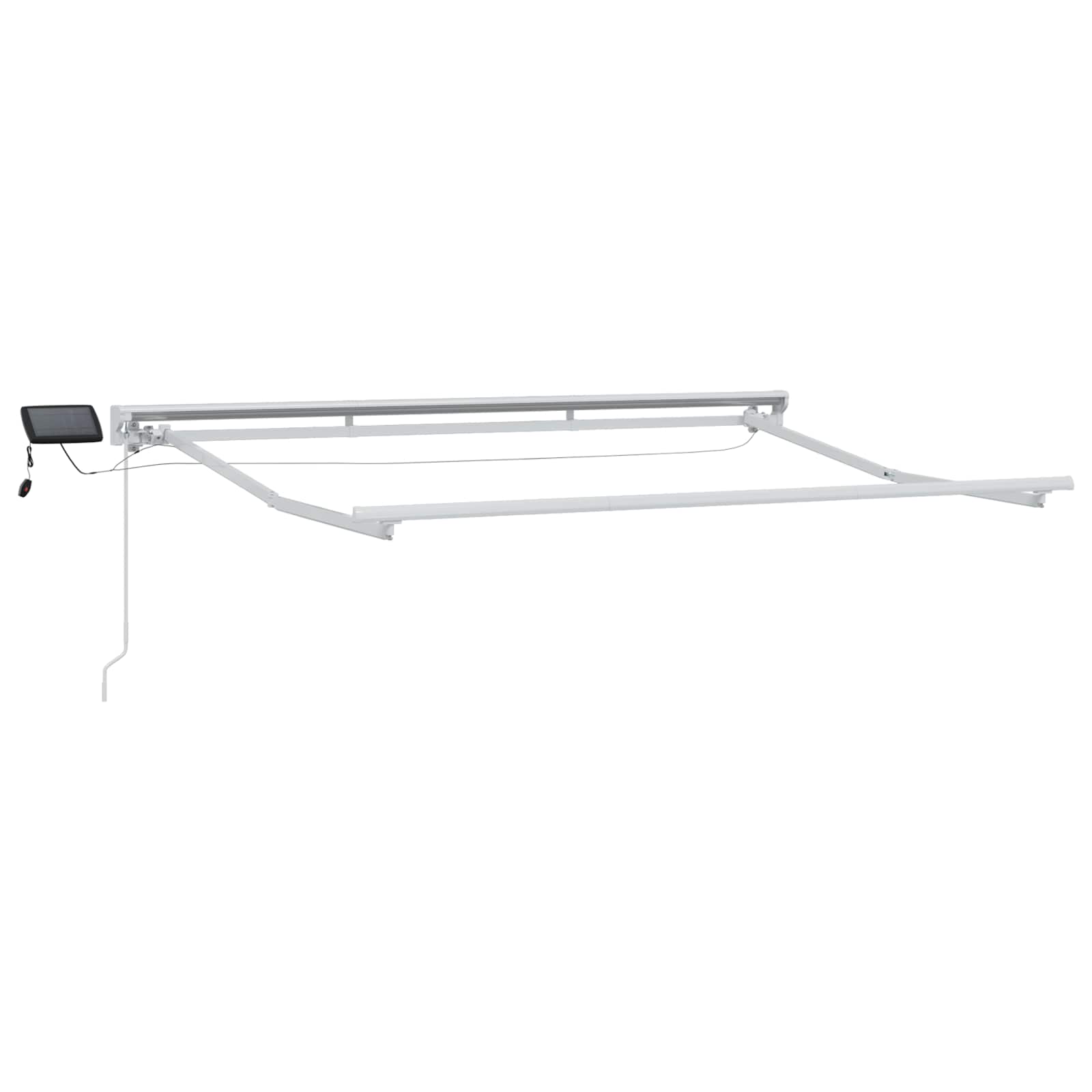 Manueller Markisenrahmen mit LEDs Weiß 3 x 2 m Aluminium