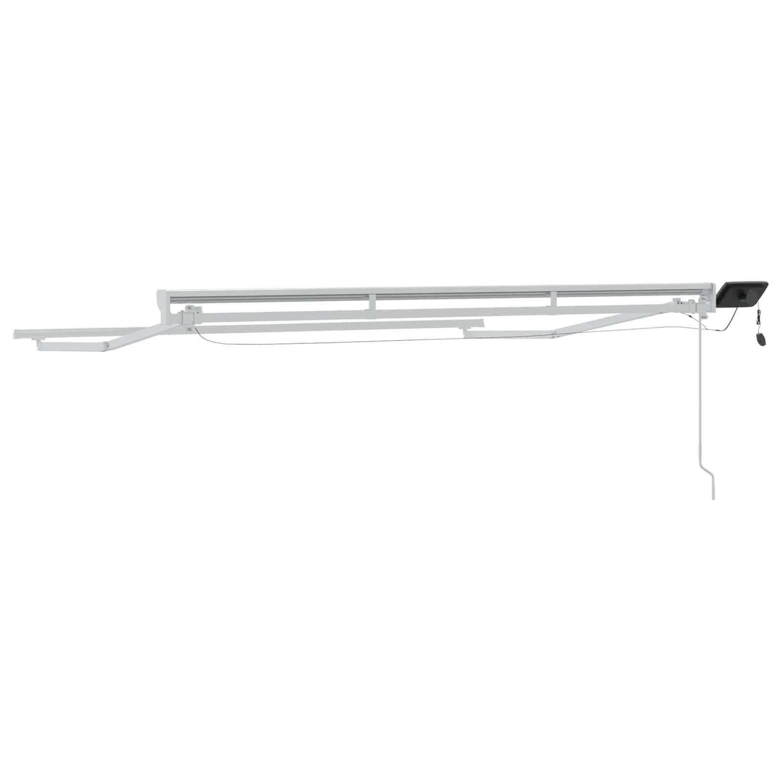 Manueller Markisenrahmen mit LEDs Weiß 3 x 2 m Aluminium