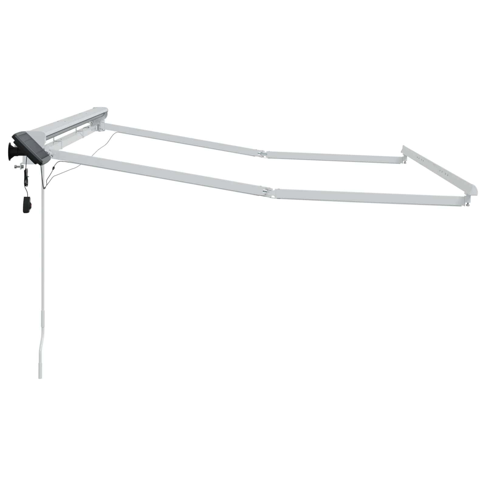 Manueller Markisenrahmen mit LEDs Weiß 3 x 2 m Aluminium
