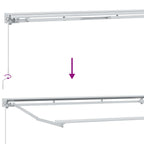 Manueller Markisenrahmen mit LEDs Weiß 4 x 3 m Aluminium