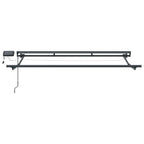 Manueller Markisenrahmen mit LEDs Anthrazit 3,5 x 2 m Aluminium