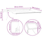 Manueller Markisenrahmen mit LEDs Anthrazit 3,5 x 2,5 m