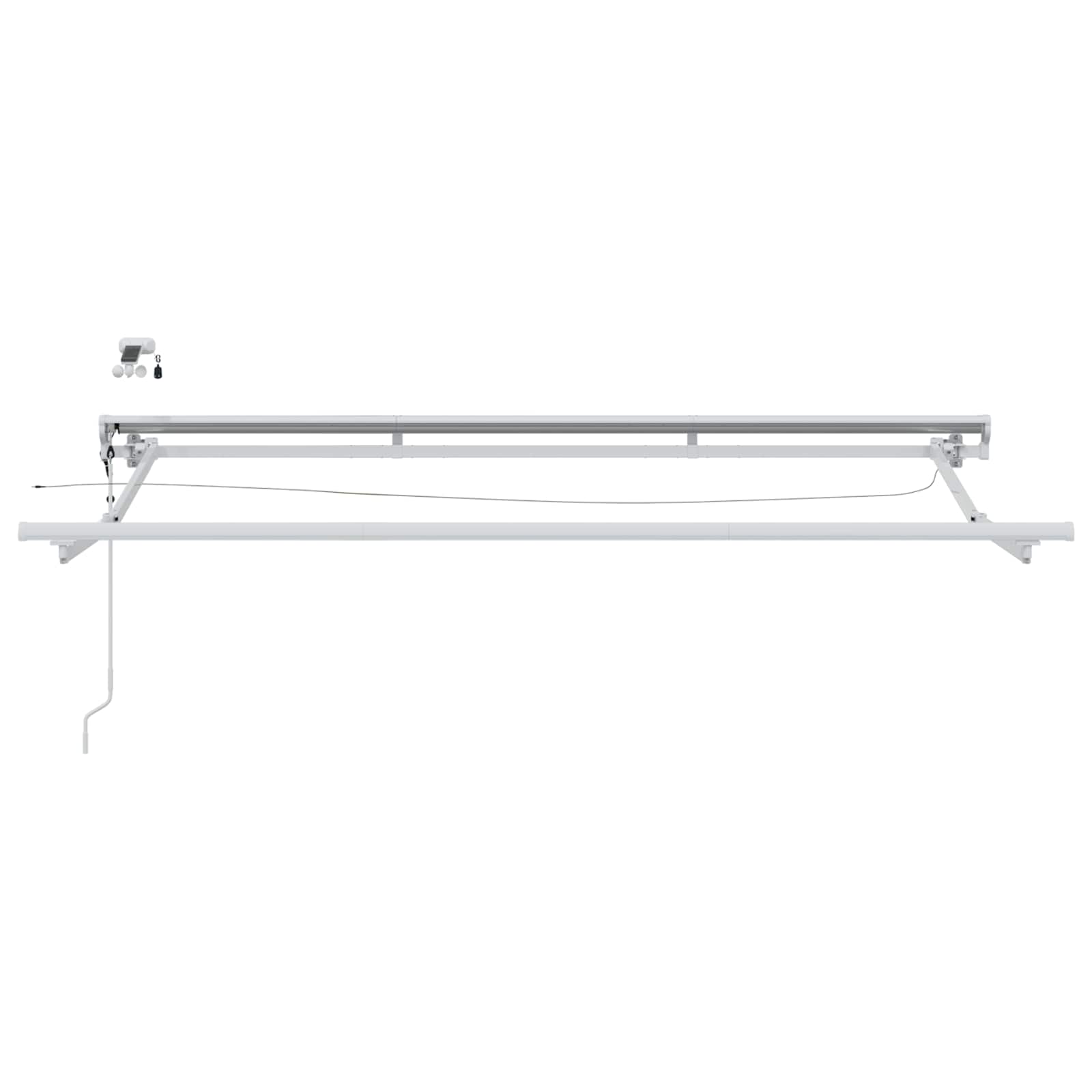 Elektrische Markisenrahmen mit LEDs Weiß 3,5 x 2 m Aluminium