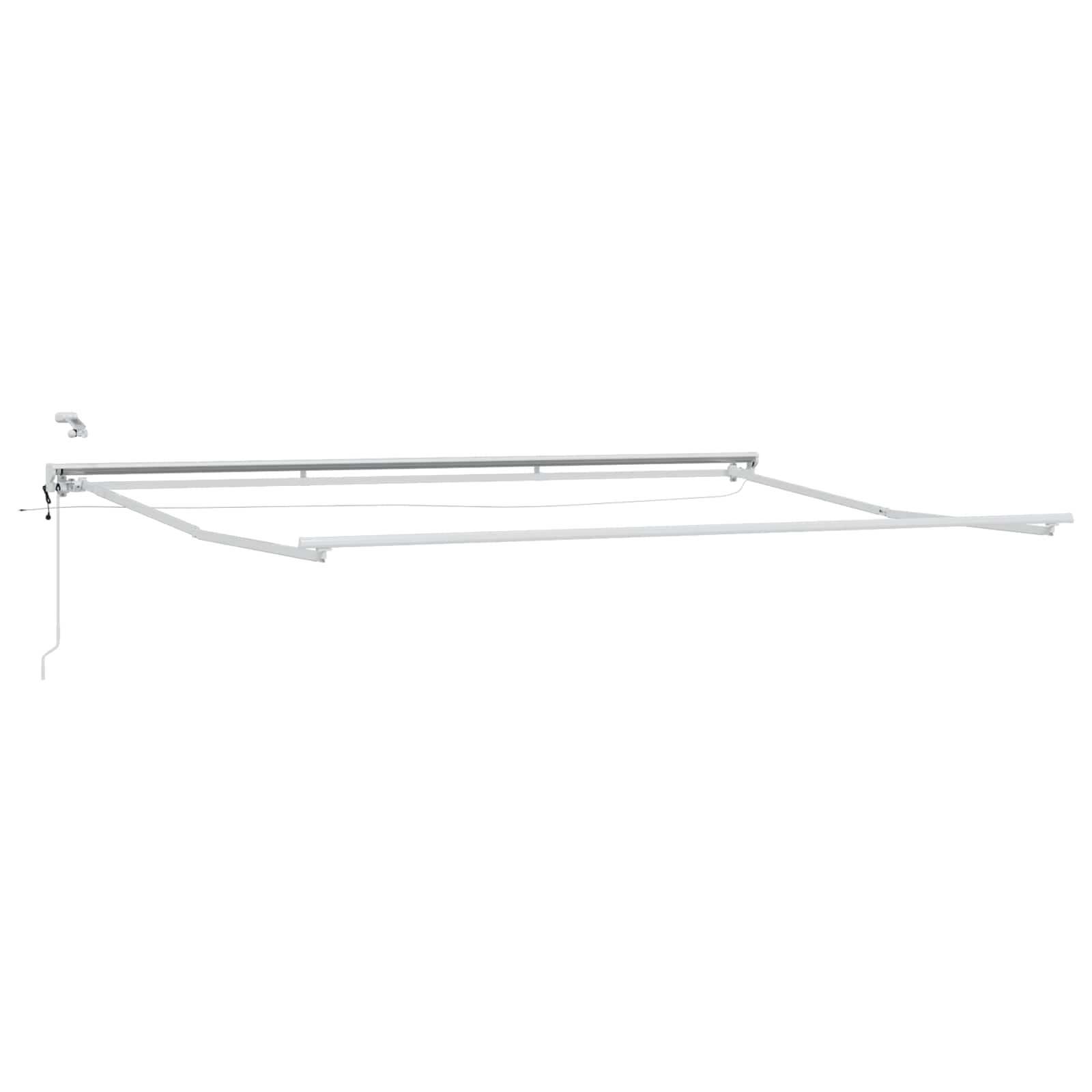 Elektrische Markisenrahmen mit LEDs Weiß 4 x 2 m Aluminium
