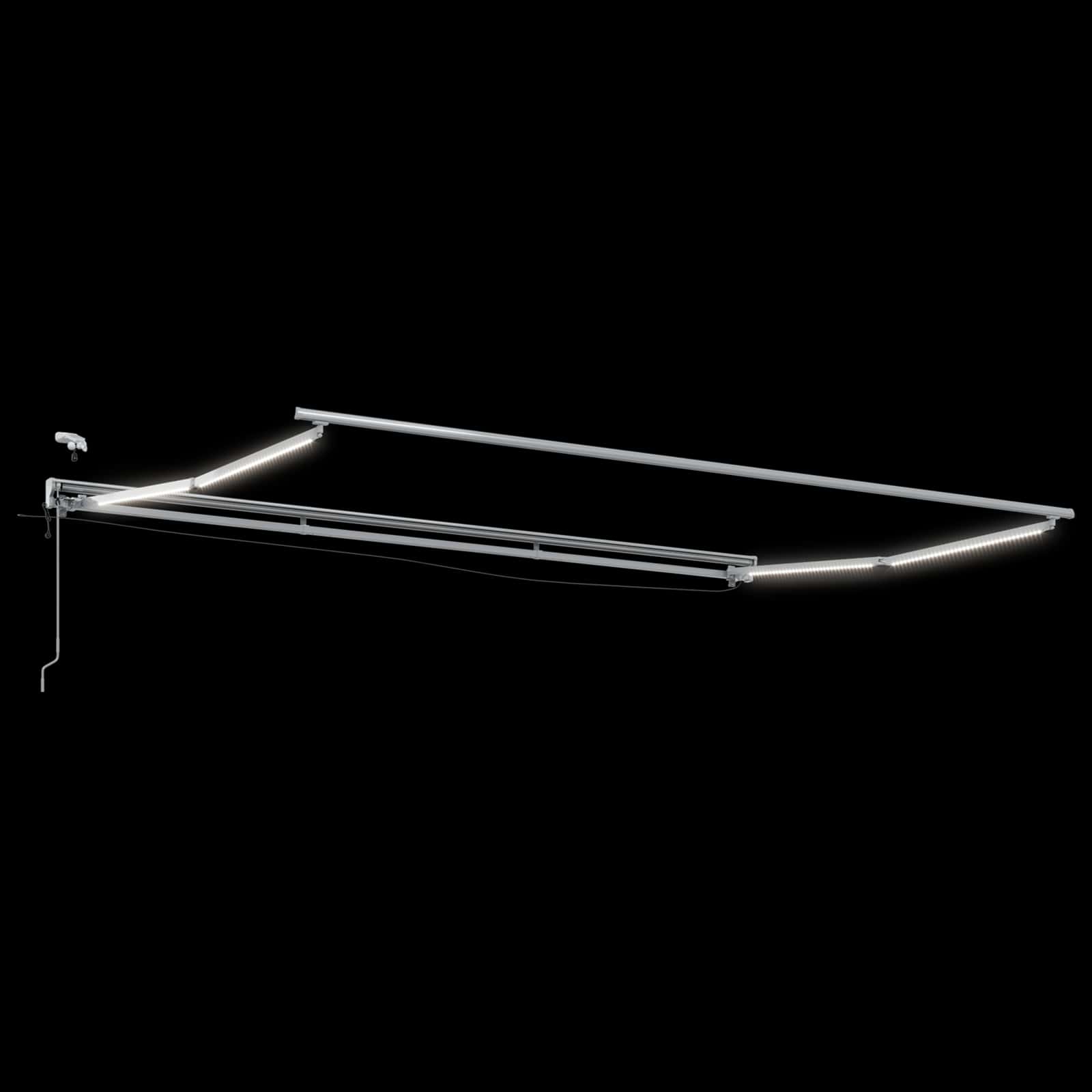 Elektrische Markisenrahmen mit LEDs Weiß 4 x 2 m Aluminium