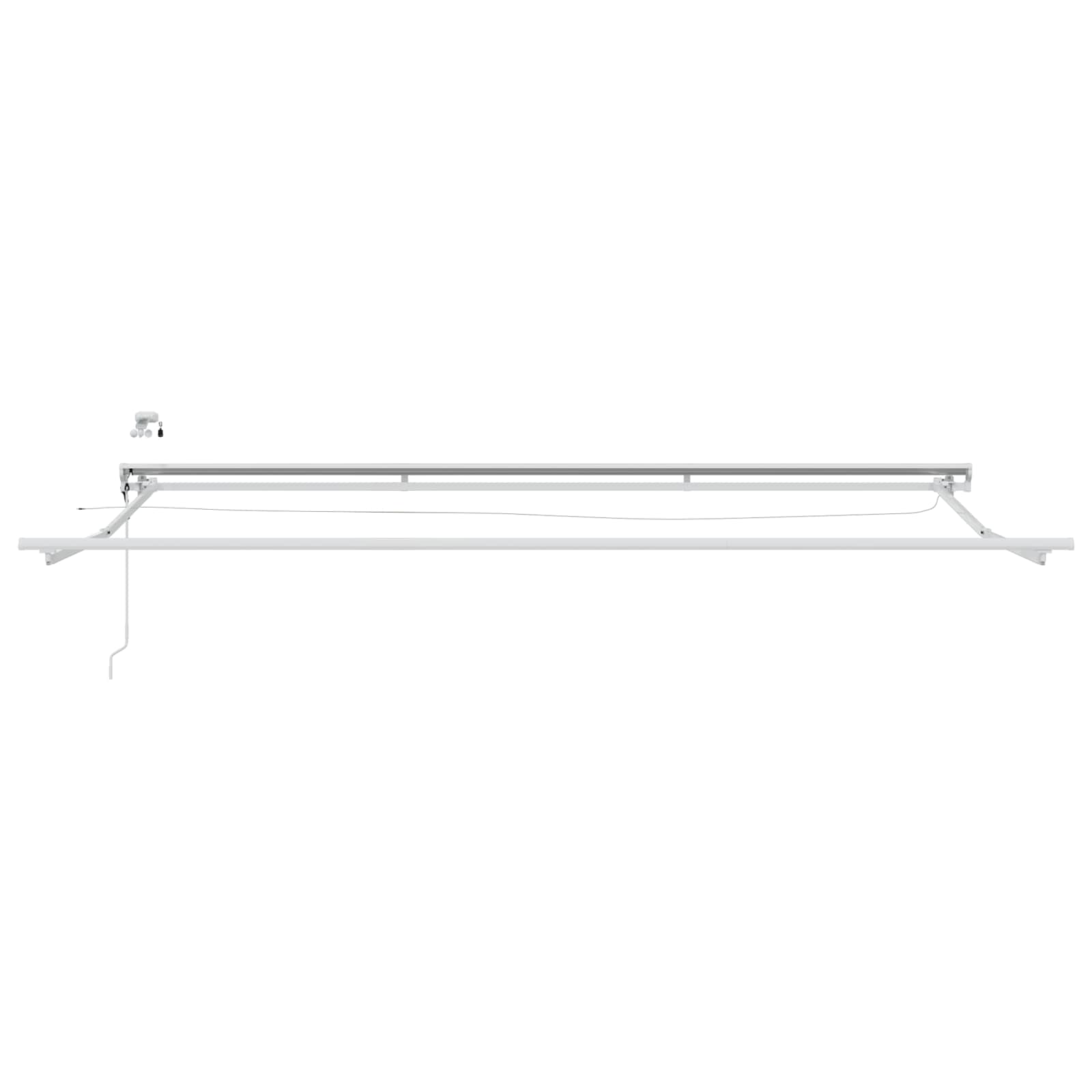 Elektrische Markisenrahmen mit LEDs Weiß 4 x 2 m Aluminium