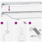 Elektrische Markisenrahmen mit LEDs Weiß 4 x 2 m Aluminium