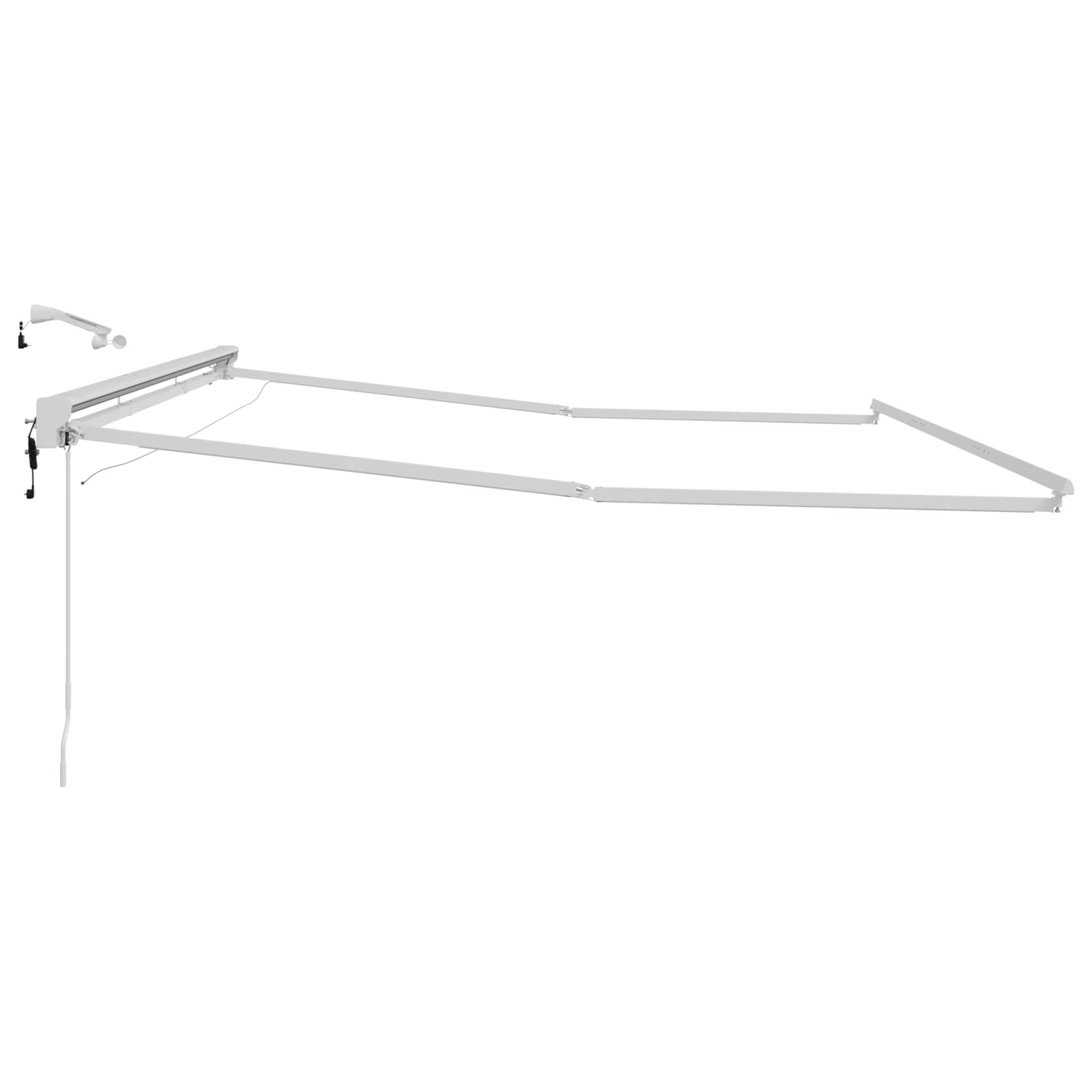 Elektrische Markisenrahmen mit LEDs Weiß 4 x 2 m Aluminium