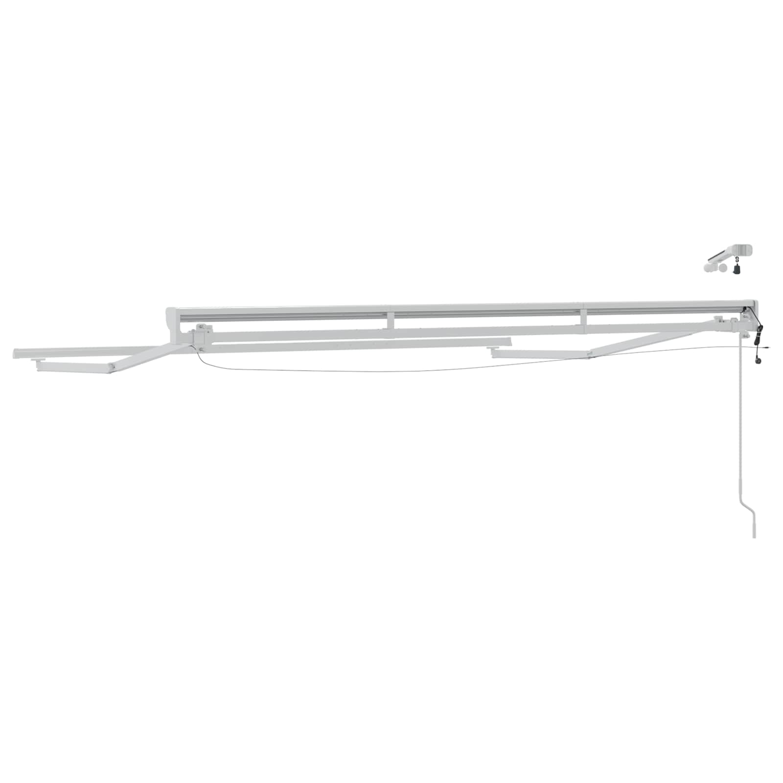 Elektrische Markisenrahmen mit LEDs Weiß 3 x 2,5 m Aluminium