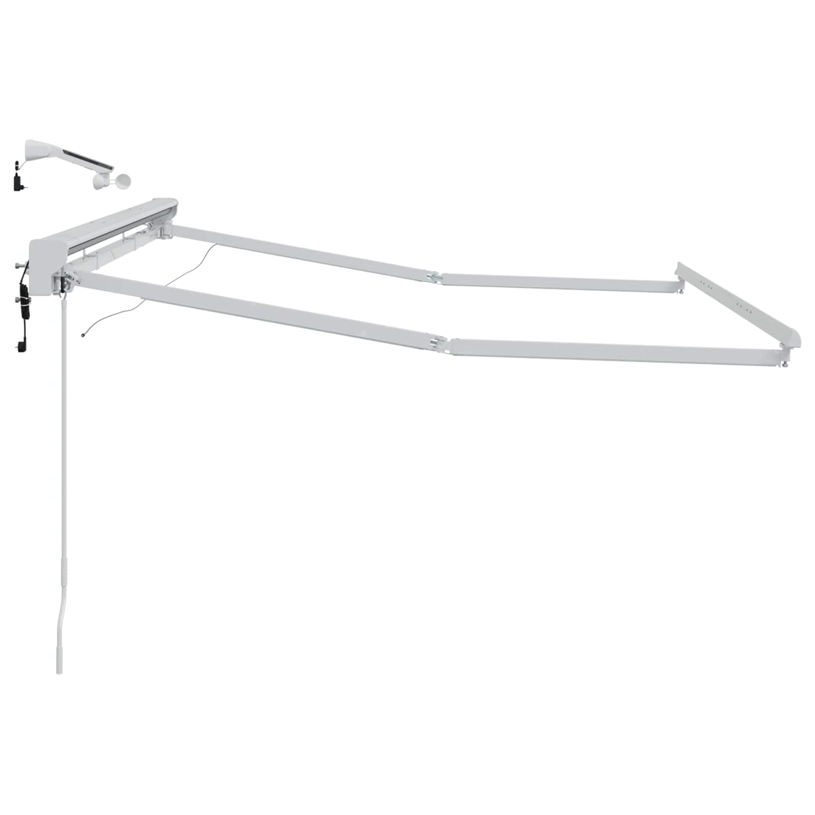 Elektrische Markisenrahmen mit LEDs Weiß 3 x 2,5 m Aluminium