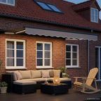 Elektrische Markisenrahmen mit LEDs Anthrazit 3 x 2 m Aluminium