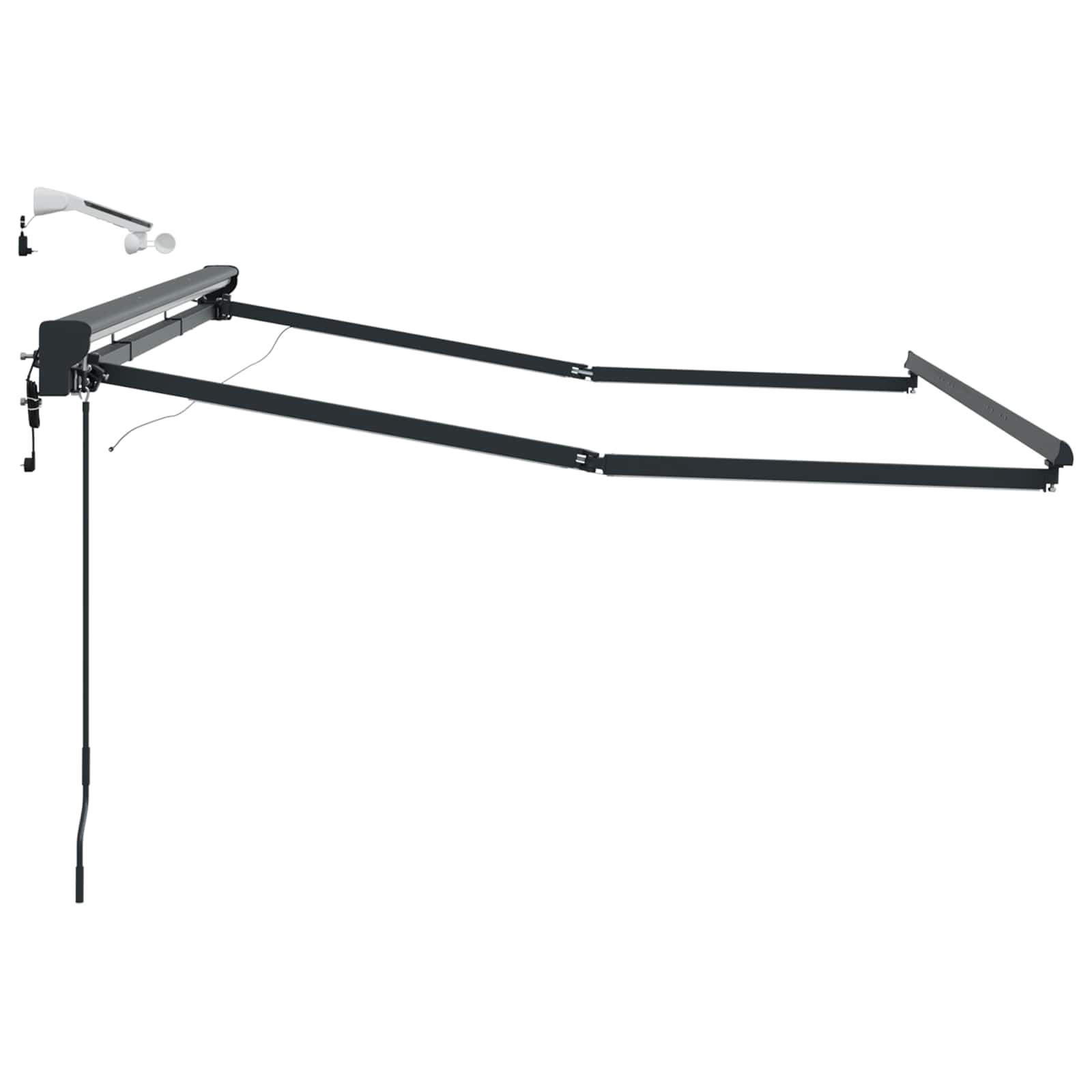 Elektrische Markisenrahmen mit LEDs Anthrazit 3,5 x 2,5 m
