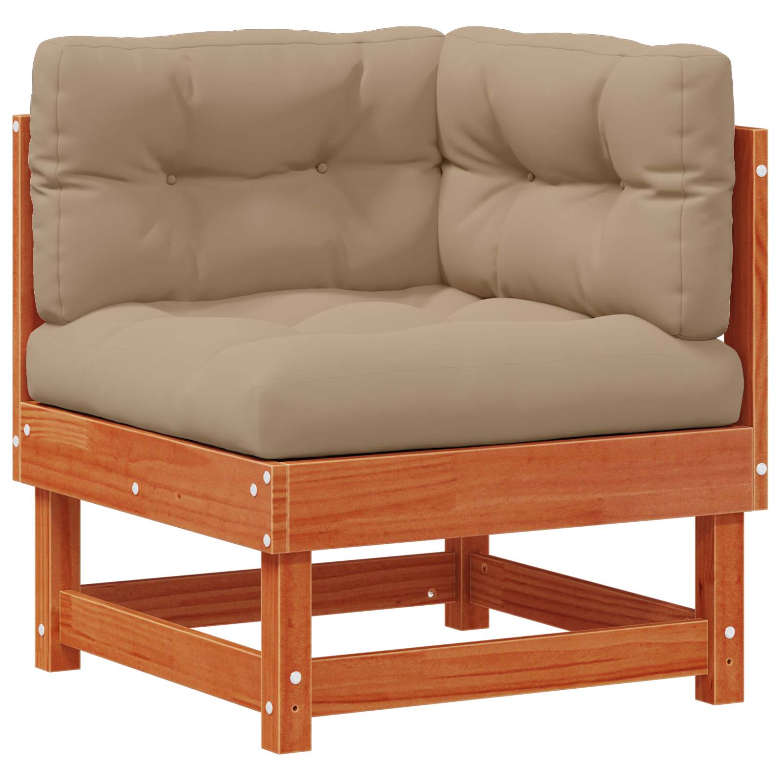 Garten-Lounge-Set 6 pcs Wachsbraun Massives Kiefernholz